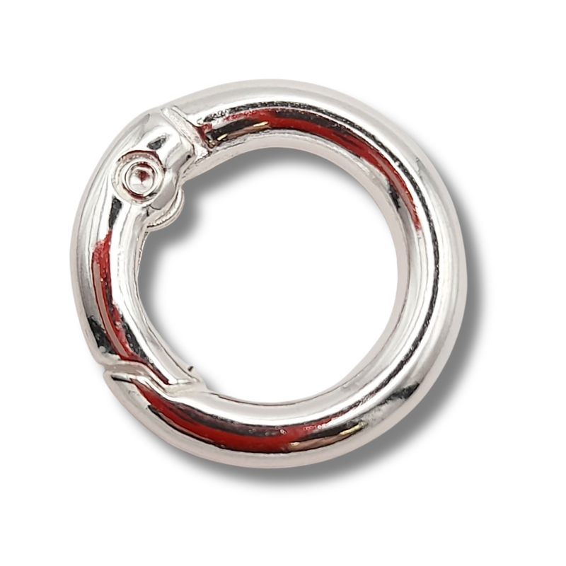 moschettone rotondo argento chiaro 20mm