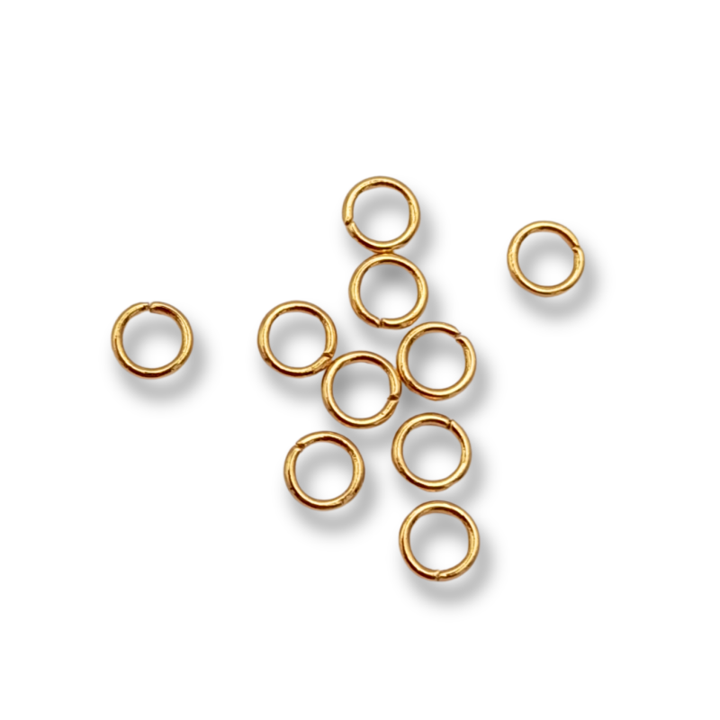 anellino in acciaio 3mm oro 10pz.