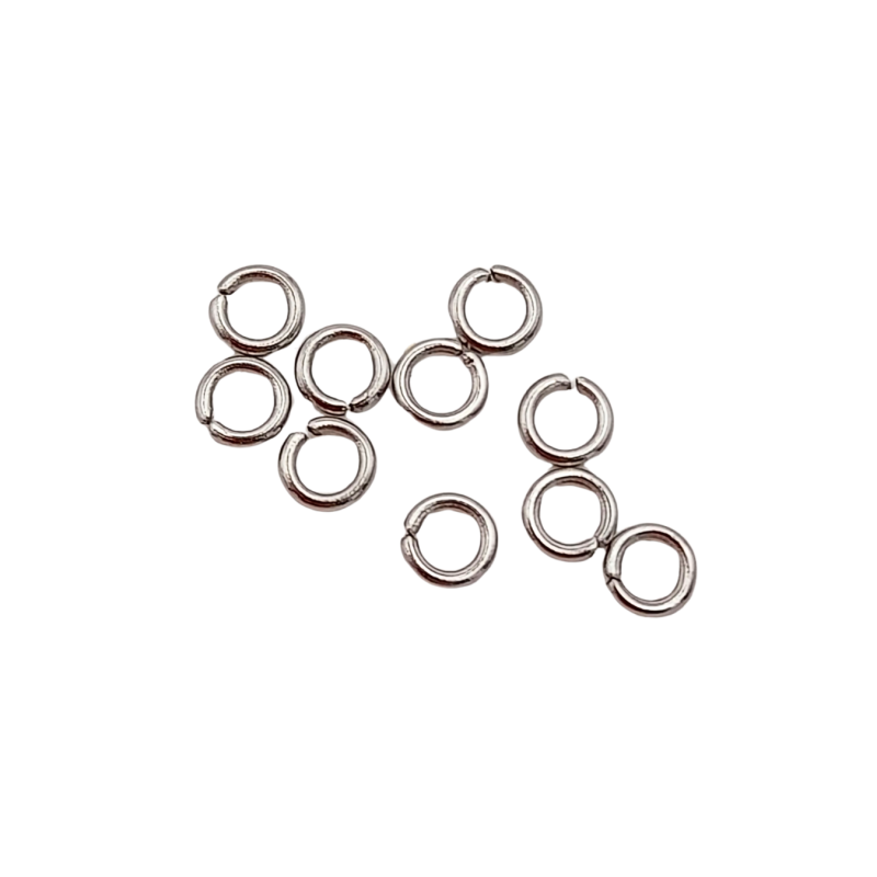 anellino in acciaio 3mm argento10pz.