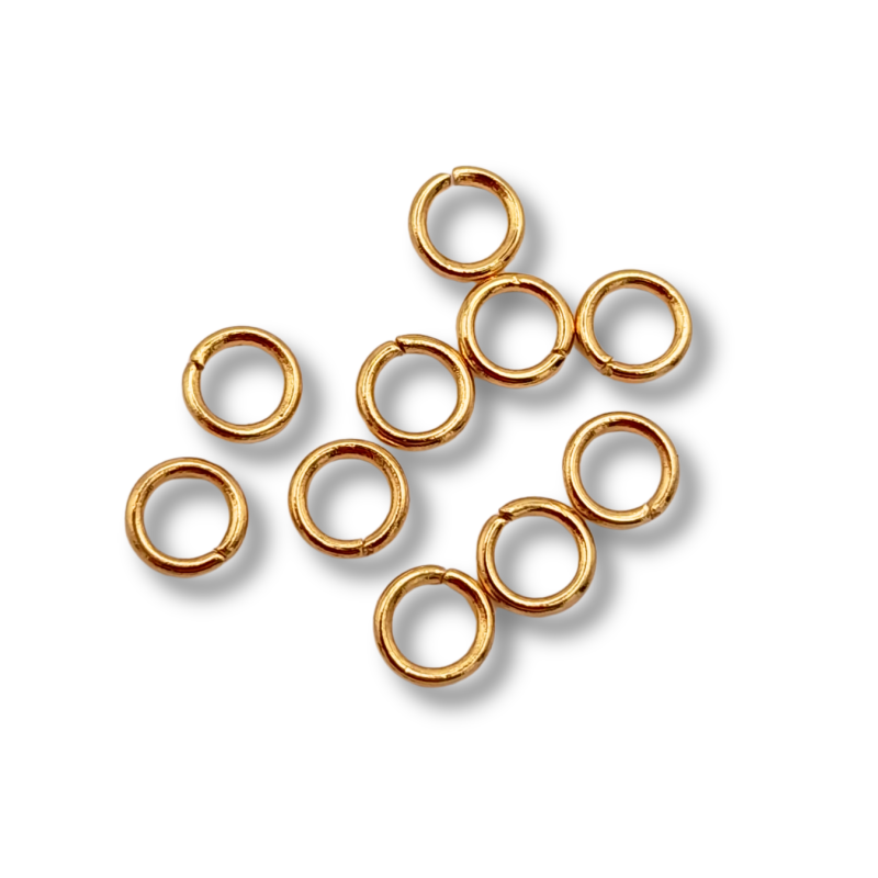 anellino in acciaio 4mm oro 10 pz.