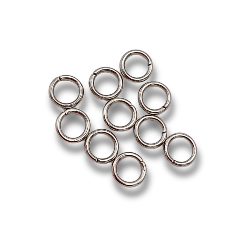 anellino in acciaio 4mm argento 10pz.