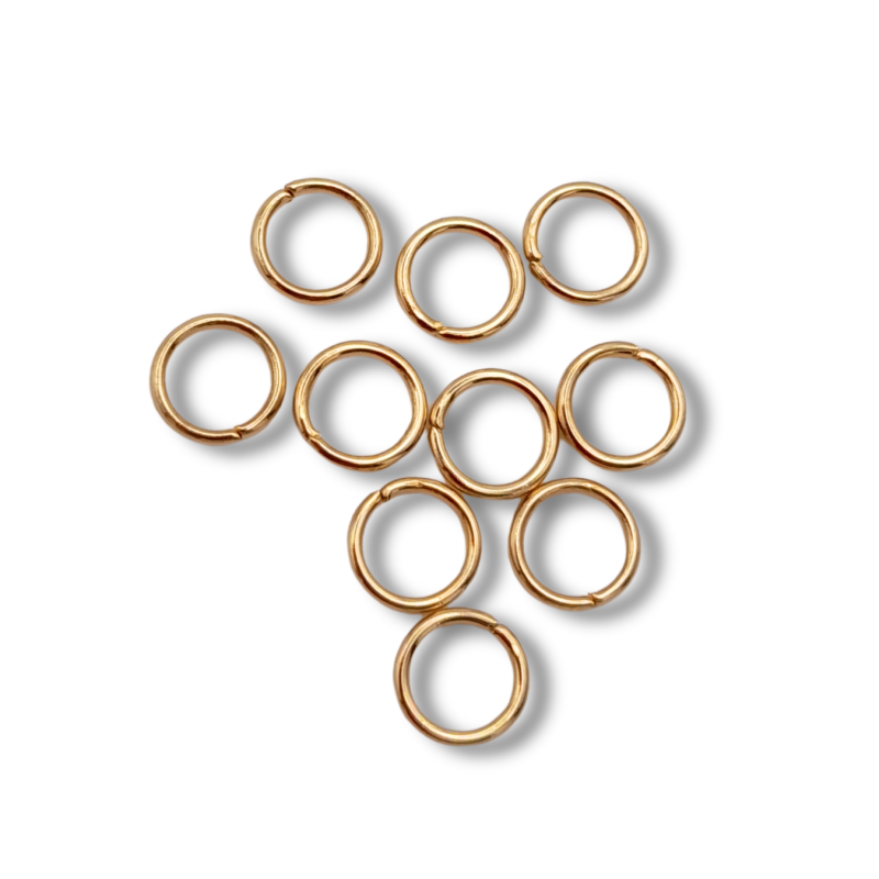 anellino in acciaio 5 mm oro 10 pz.
