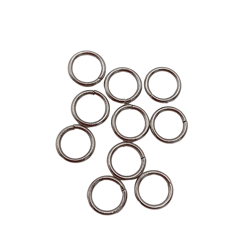anellino in acciaio 5mm argento10pz.