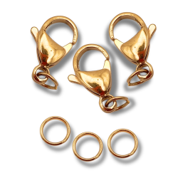 moschettone acciaio oro 15 mm 3pz.