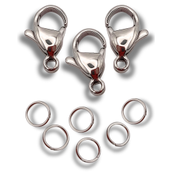 moschettone acciaio argento 12 mm 3pz.