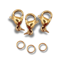 moschettone acciaio oro 11 mm 3 pz.