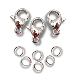 moschettone acciaio argento 10 mm 3 pz.