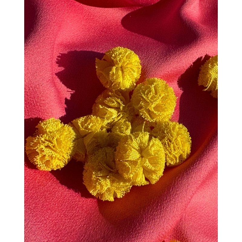 pompon in tulle giallo 20 mm