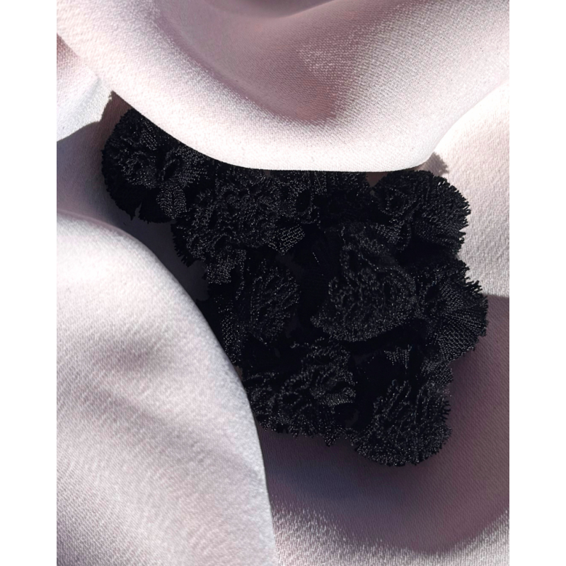 pompon in tulle nero 20 mm