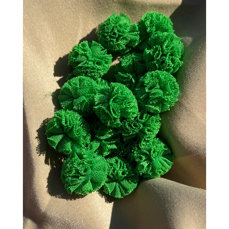 pompon in tulle verde 20 mm