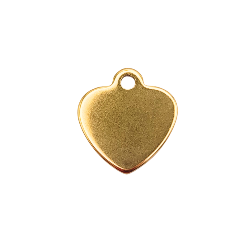 charm cuore oro 10 mm acciaio