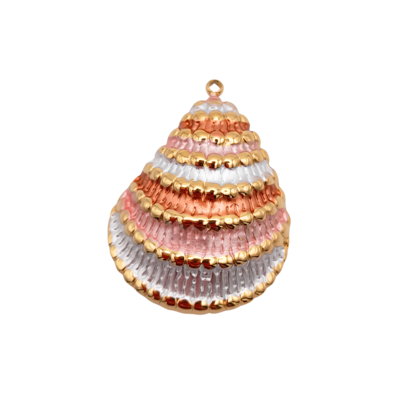 charm conchiglia rose in acciaio