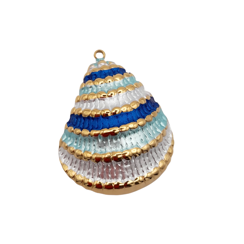 charm conchiglia blue in acciaio