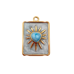 charm medaglietta sole celeste