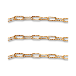 catena con finitura diamantata in acciaio color oro