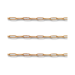 catena zigrinata in acciaio color oro