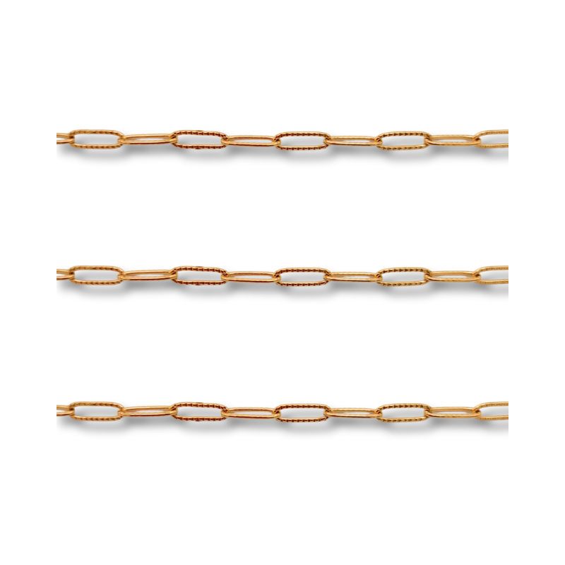 catena zigrinata in acciaio color oro