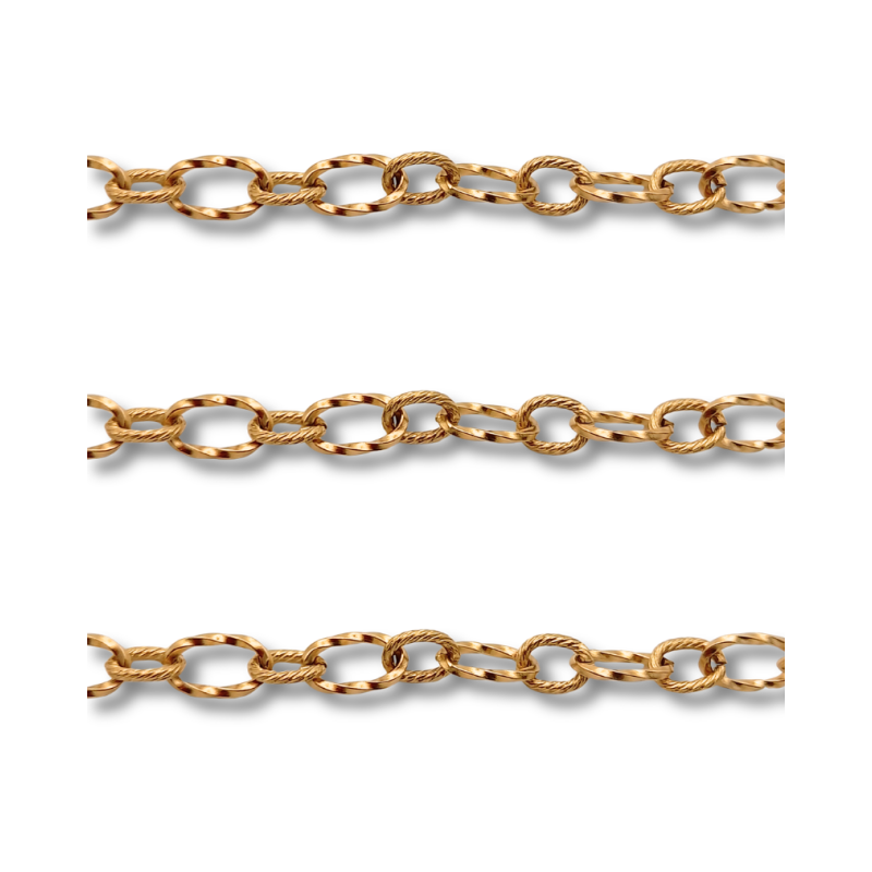 catena mista in acciaio color oro