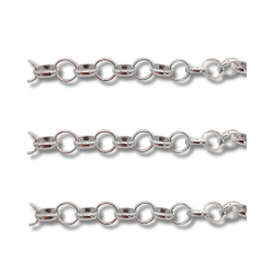 catena in alluminio anelli tondi argento