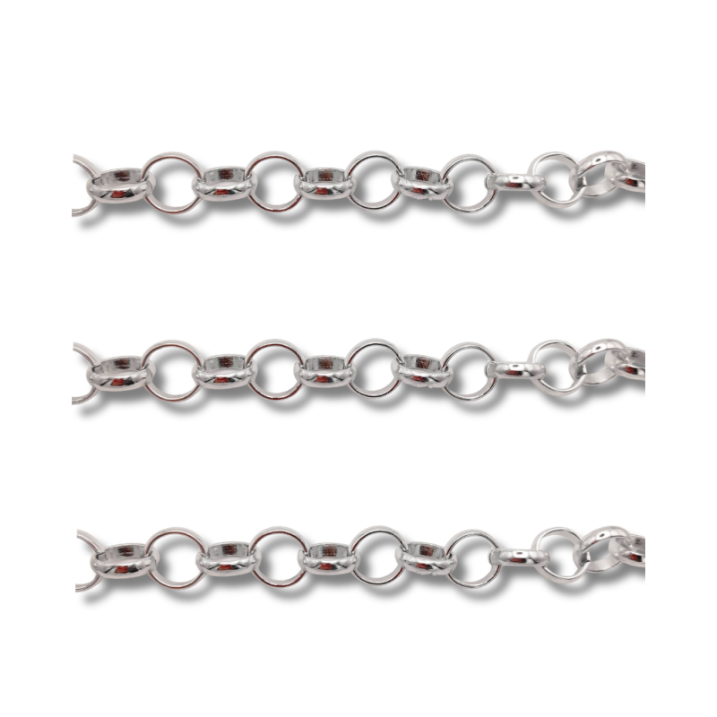 catena in alluminio anelli tondi argento