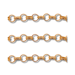 catena in alluminio anelli tondi color oro