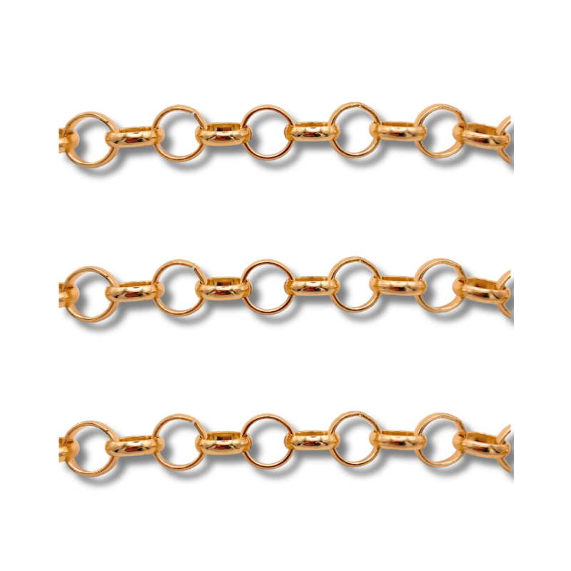 catena in alluminio anelli tondi color oro