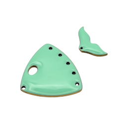 Testa di pesce con coda verde acqua