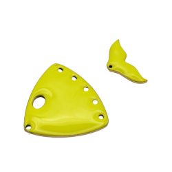 Testa di pesce con coda verde lime