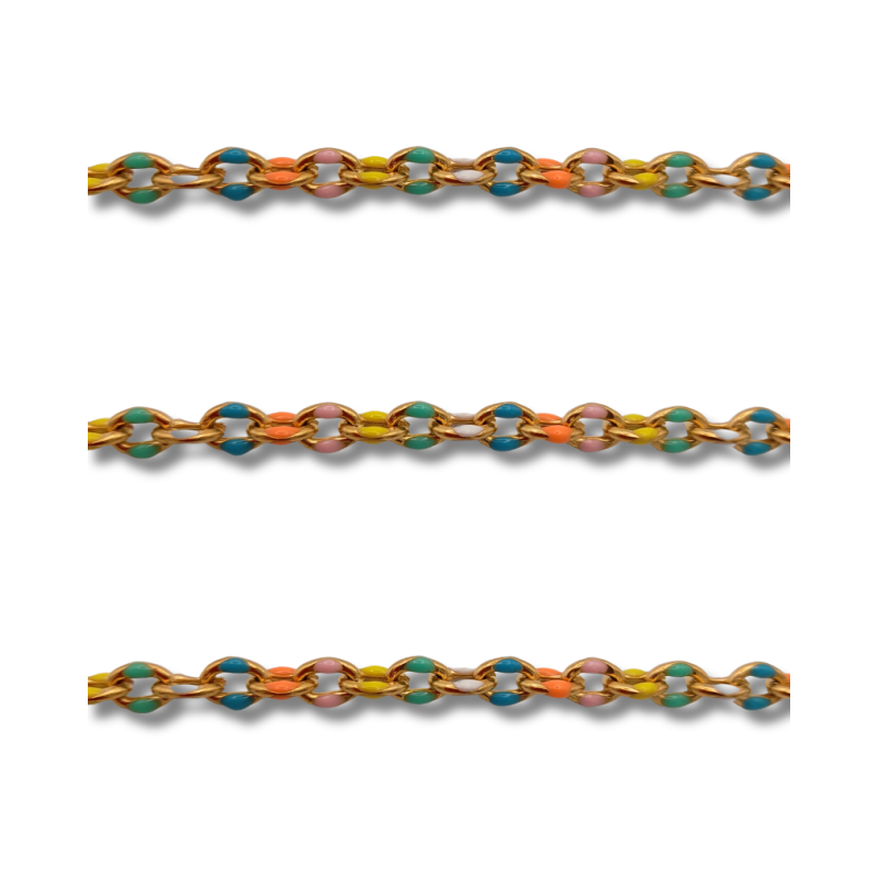 mini catena acciaio smaltata multicolor
