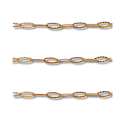 catena ovali zigrinati in acciaio oro