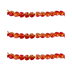 Cuore strass 10x 8mm Rosso trasparente 1 filo