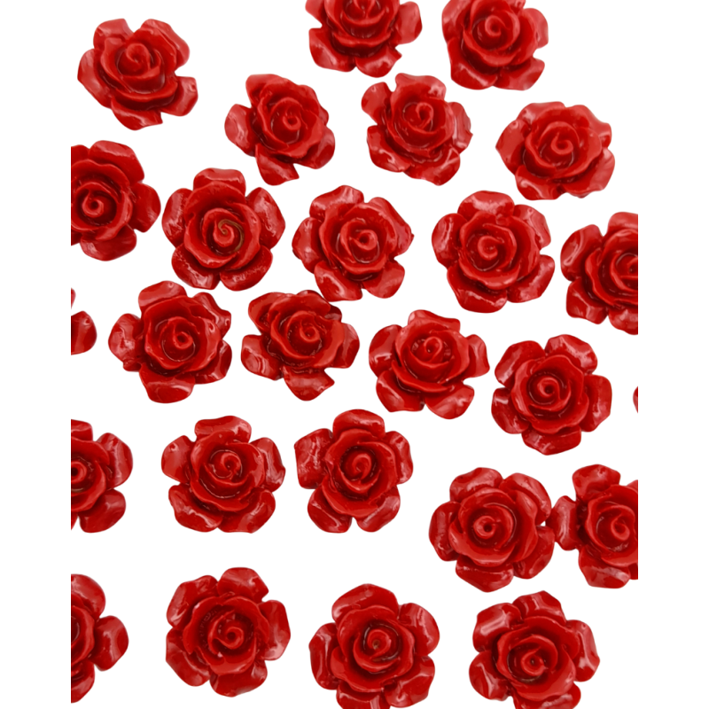 roselline 13 mm 6pz. rosso ciliegia