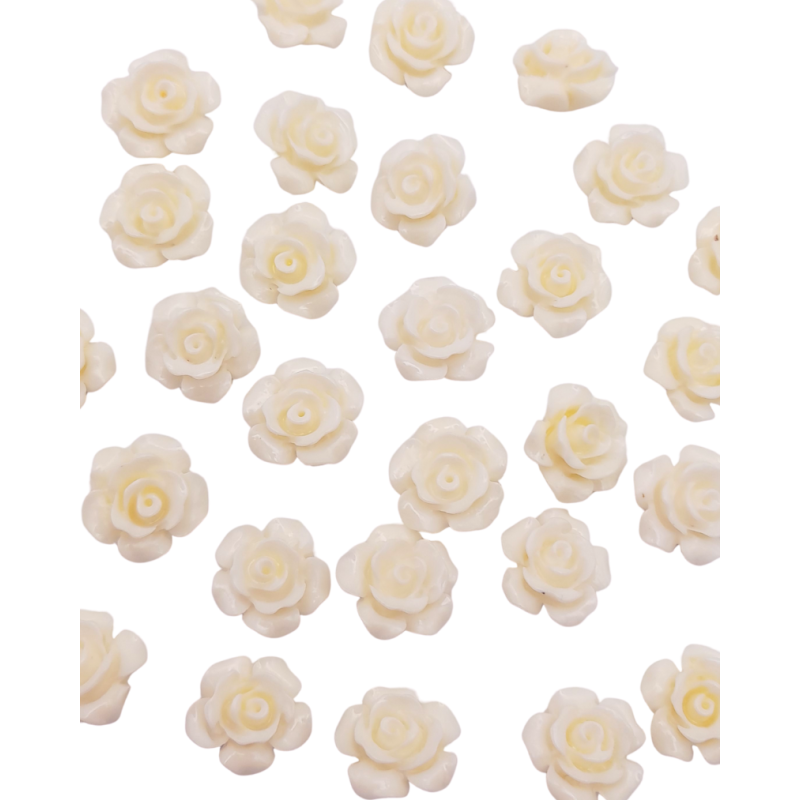 roselline 13 mm 6pz. bianco latte