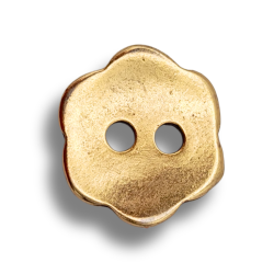 bottone fiore ottone invecchiato 13 mm