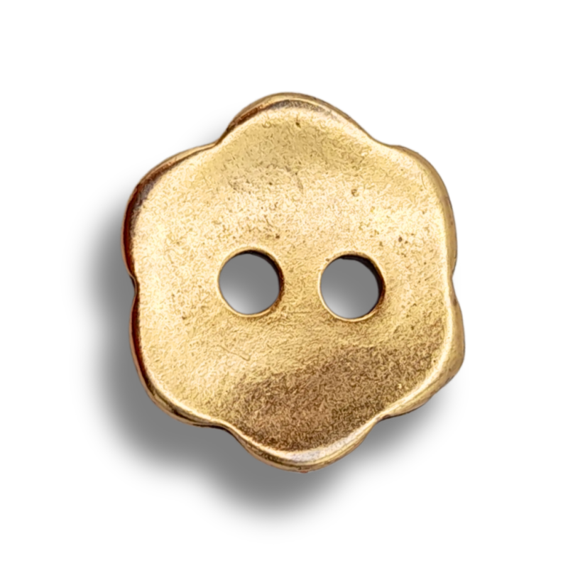 bottone fiore ottone invecchiato 13 mm