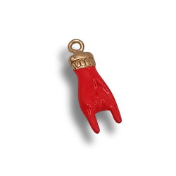 corna mano rosso 15x5mm