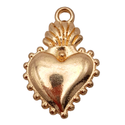 charm cuore sacro celeste 20x15mm