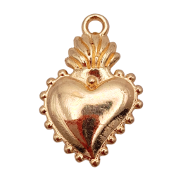 charm cuore sacro corallo 20x15mm