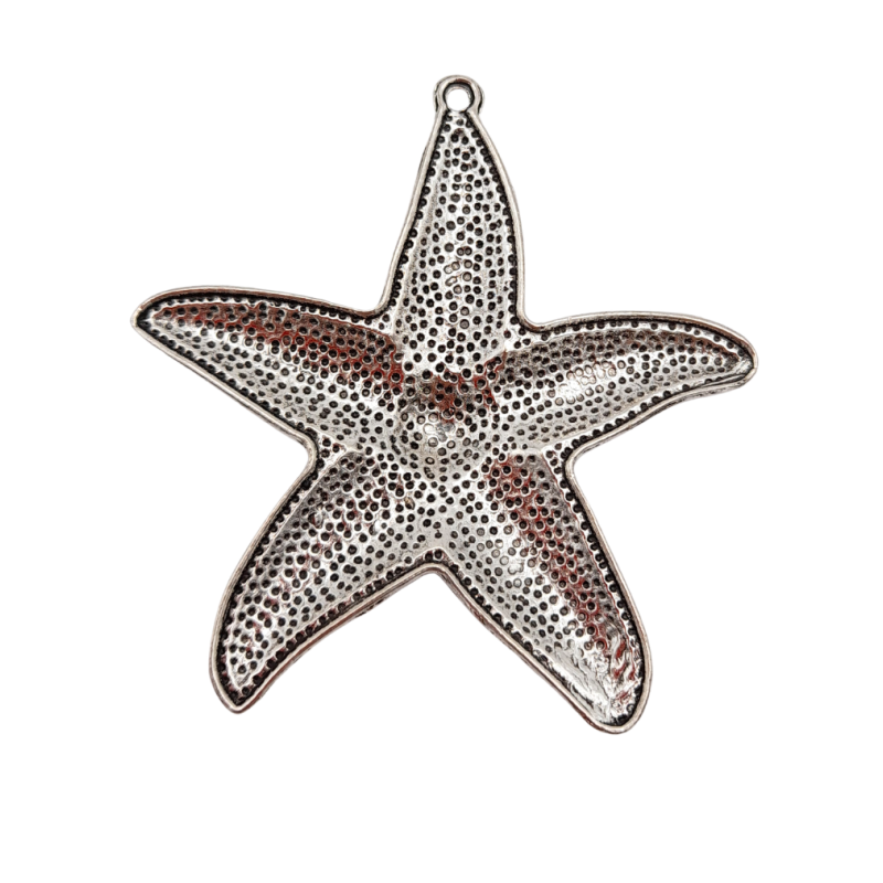 stella marina in metallo argento 60mm