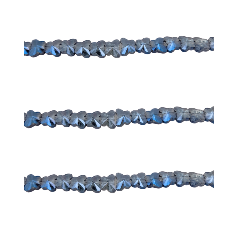 farfalla strass 10 x 8 mm jeans trasparente 1 filo
