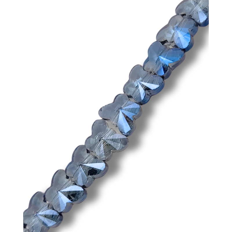 farfalla strass 10 x 8 mm jeans trasparente 1 filo
