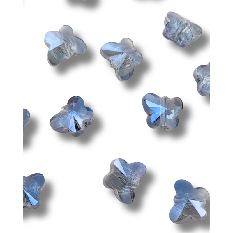 farfalla strass 10 x 8 mm jeans trasparente 1 filo