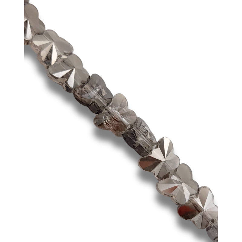 farfalla strass 10 x 8 mm grigio trasparente 1 filo