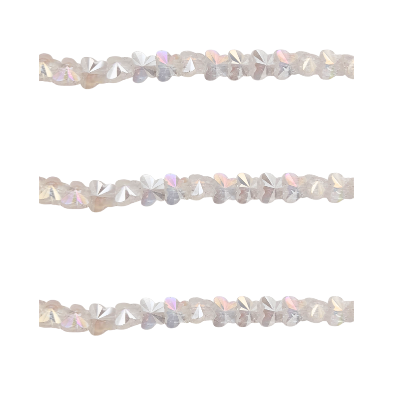 farfalla strass 10 x 8 mm bianco trasparente 1 filo