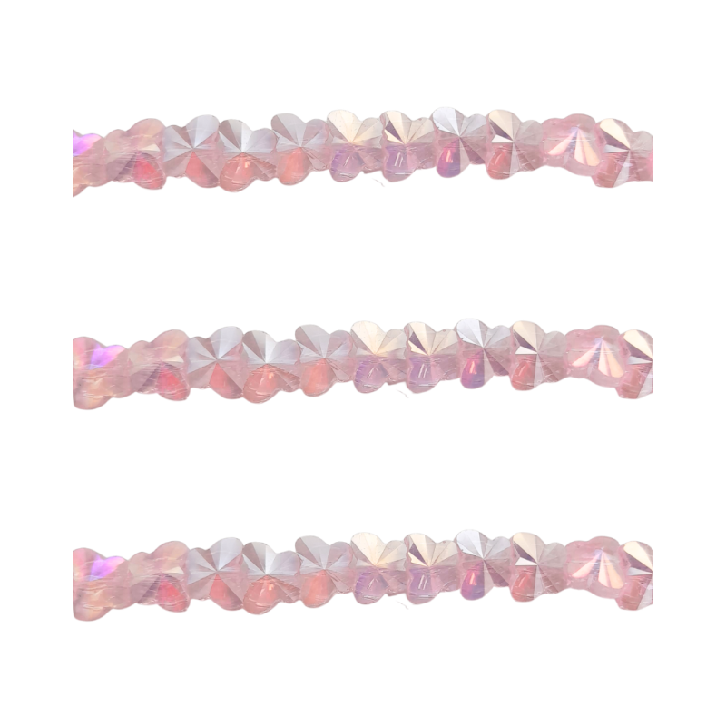 farfalla strass 10 x 8 mm rosa trasparente 1 filo