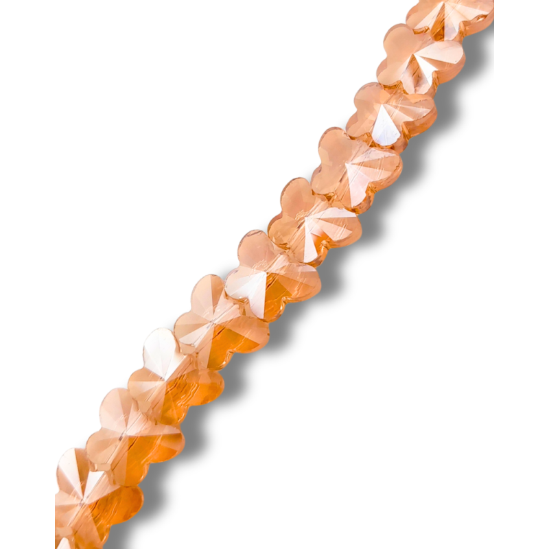 farfalla strass 10 x 8 mm ambra 1 filo