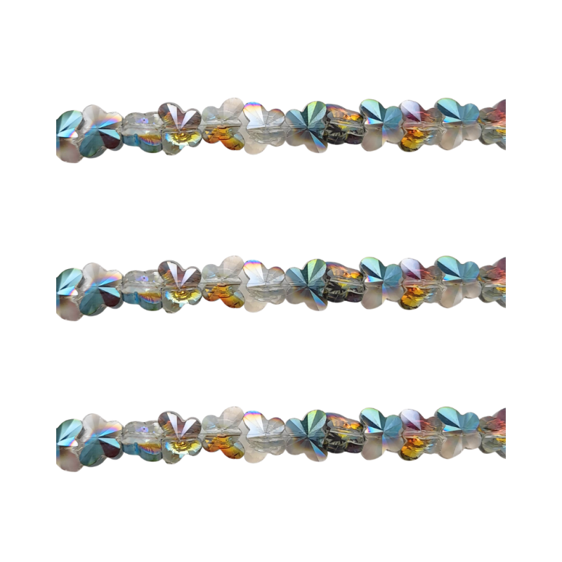 farfalla strass 10 x 8 mm multicolor scarabeo 1 filo