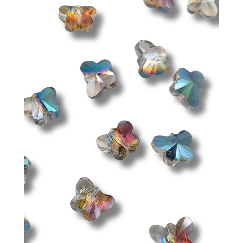 farfalla strass 10 x 8 mm multicolor scarabeo 1 filo