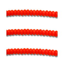 rondelle in vetro rosso corallo 1 filo 6 mm