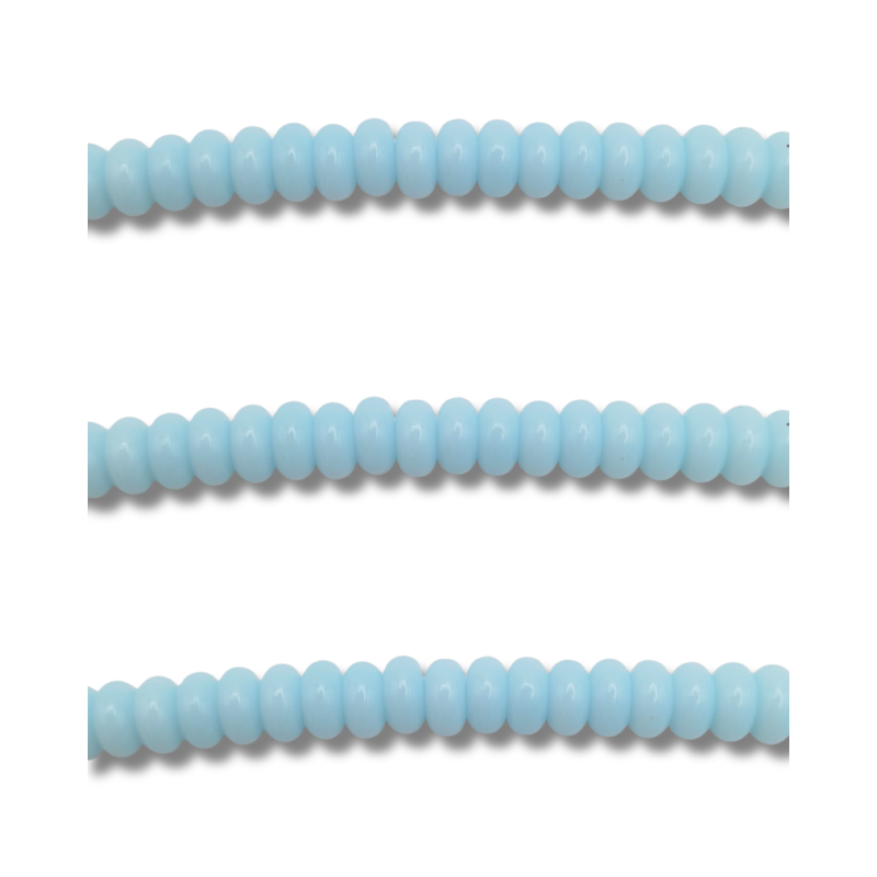 rondelle in vetro baby blue 1 filo